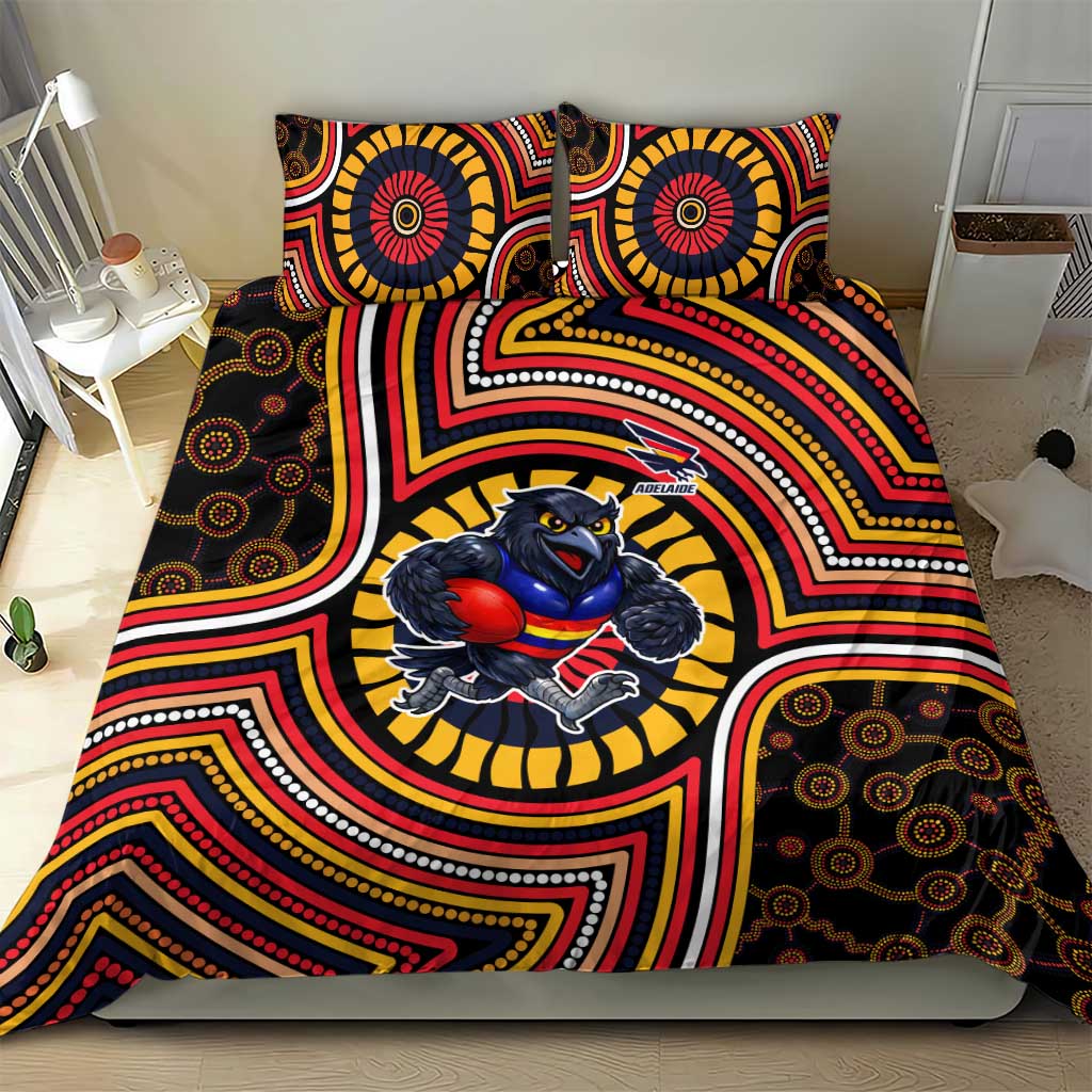 Adelaide Crows Bedding Set Indigenous Monochrome Dot Art Mascot Style
