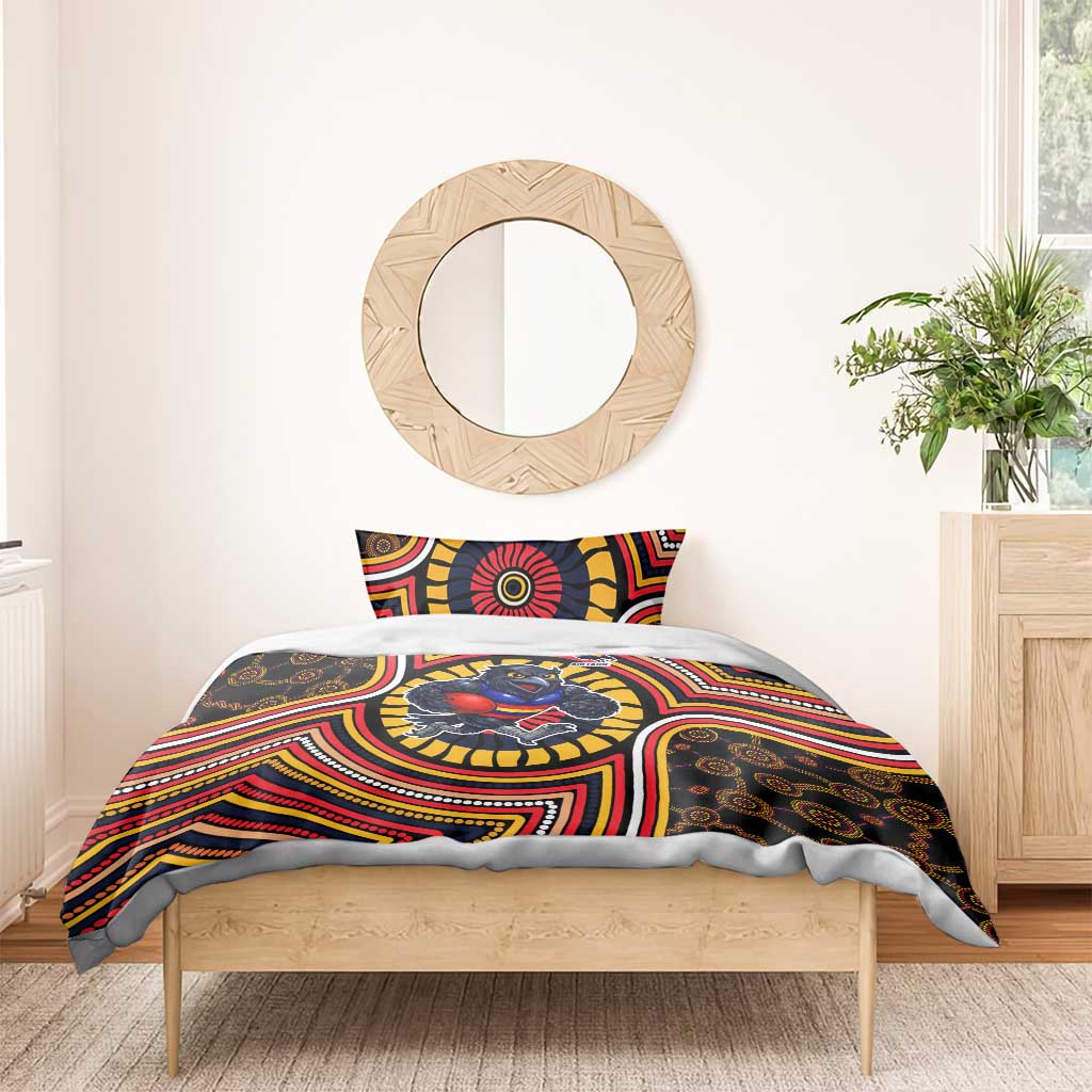 Adelaide Crows Bedding Set Indigenous Monochrome Dot Art Mascot Style