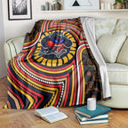 Adelaide Crows Blanket Indigenous Monochrome Dot Art Mascot Style