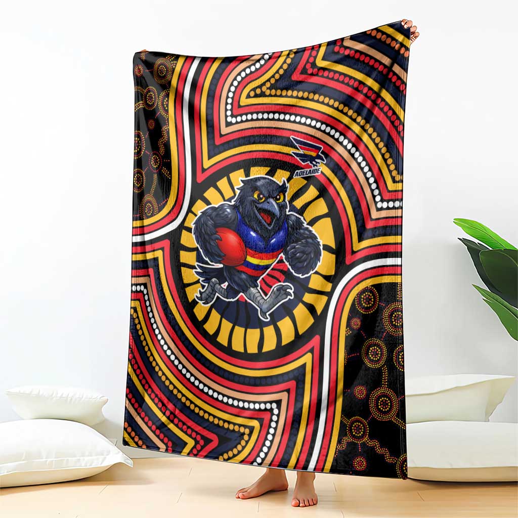 Adelaide Crows Blanket Indigenous Monochrome Dot Art Mascot Style