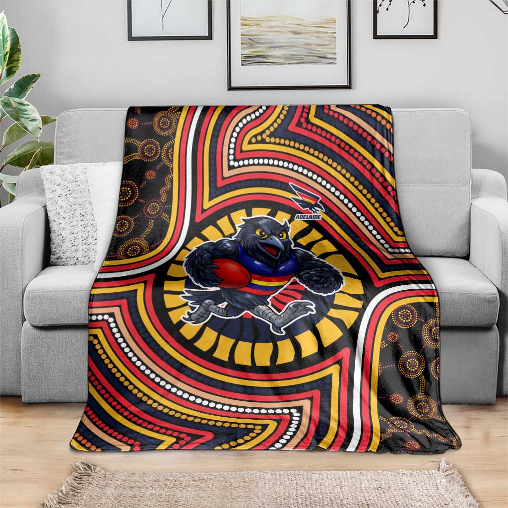 Adelaide Crows Blanket Indigenous Monochrome Dot Art Mascot Style