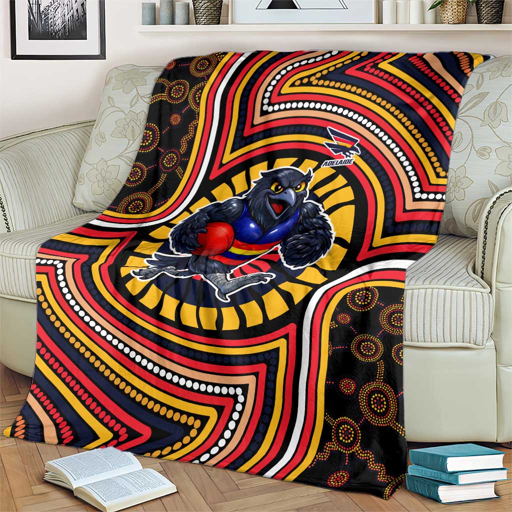 Adelaide Crows Blanket Indigenous Monochrome Dot Art Mascot Style