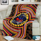 Adelaide Crows Blanket Indigenous Monochrome Dot Art Mascot Style