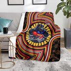 Adelaide Crows Blanket Indigenous Monochrome Dot Art Mascot Style