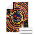 Adelaide Crows Blanket Indigenous Monochrome Dot Art Mascot Style