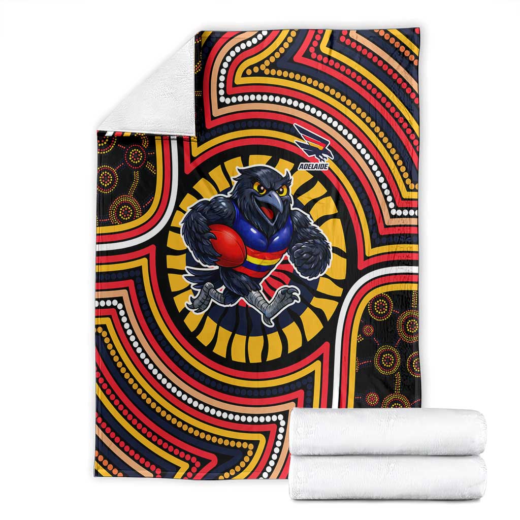 Adelaide Crows Blanket Indigenous Monochrome Dot Art Mascot Style