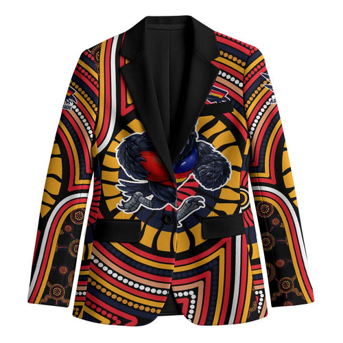 Adelaide Crows Blazer Indigenous Monochrome Dot Art Mascot Style
