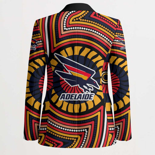 Adelaide Crows Blazer Indigenous Monochrome Dot Art Mascot Style