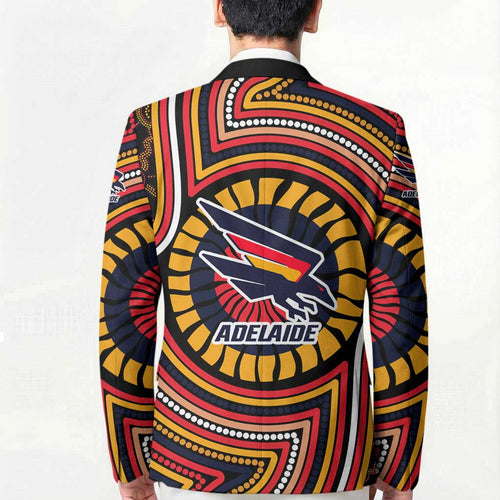 Adelaide Crows Blazer Indigenous Monochrome Dot Art Mascot Style