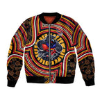 Adelaide Crows Bomber Jacket Indigenous Monochrome Dot Art Mascot Style