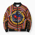 Adelaide Crows Bomber Puffer Jacket Indigenous Monochrome Dot Art Mascot Style