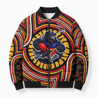 Adelaide Crows Bomber Puffer Jacket Indigenous Monochrome Dot Art Mascot Style