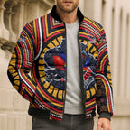 Adelaide Crows Bomber Puffer Jacket Indigenous Monochrome Dot Art Mascot Style