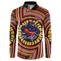 Adelaide Crows Button Sweatshirt Indigenous Monochrome Dot Art Mascot Style