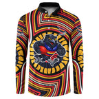 Adelaide Crows Button Sweatshirt Indigenous Monochrome Dot Art Mascot Style