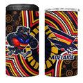 Adelaide Crows 4 in 1 Can Cooler Tumbler Indigenous Monochrome Dot Art Mascot Style