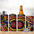 Adelaide Crows 4 in 1 Can Cooler Tumbler Indigenous Monochrome Dot Art Mascot Style