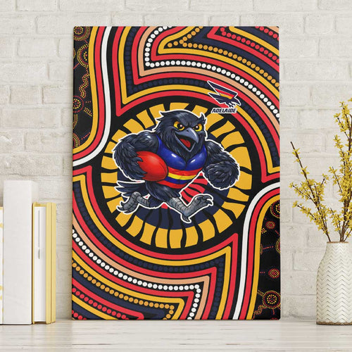 Adelaide Crows Canvas Wall Art Indigenous Monochrome Dot Art Mascot Style