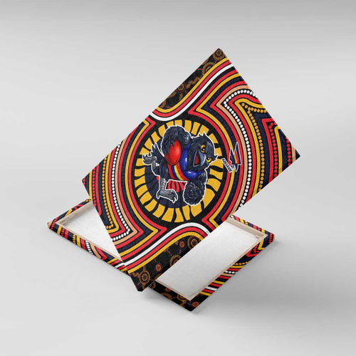 Adelaide Crows Canvas Wall Art Indigenous Monochrome Dot Art Mascot Style