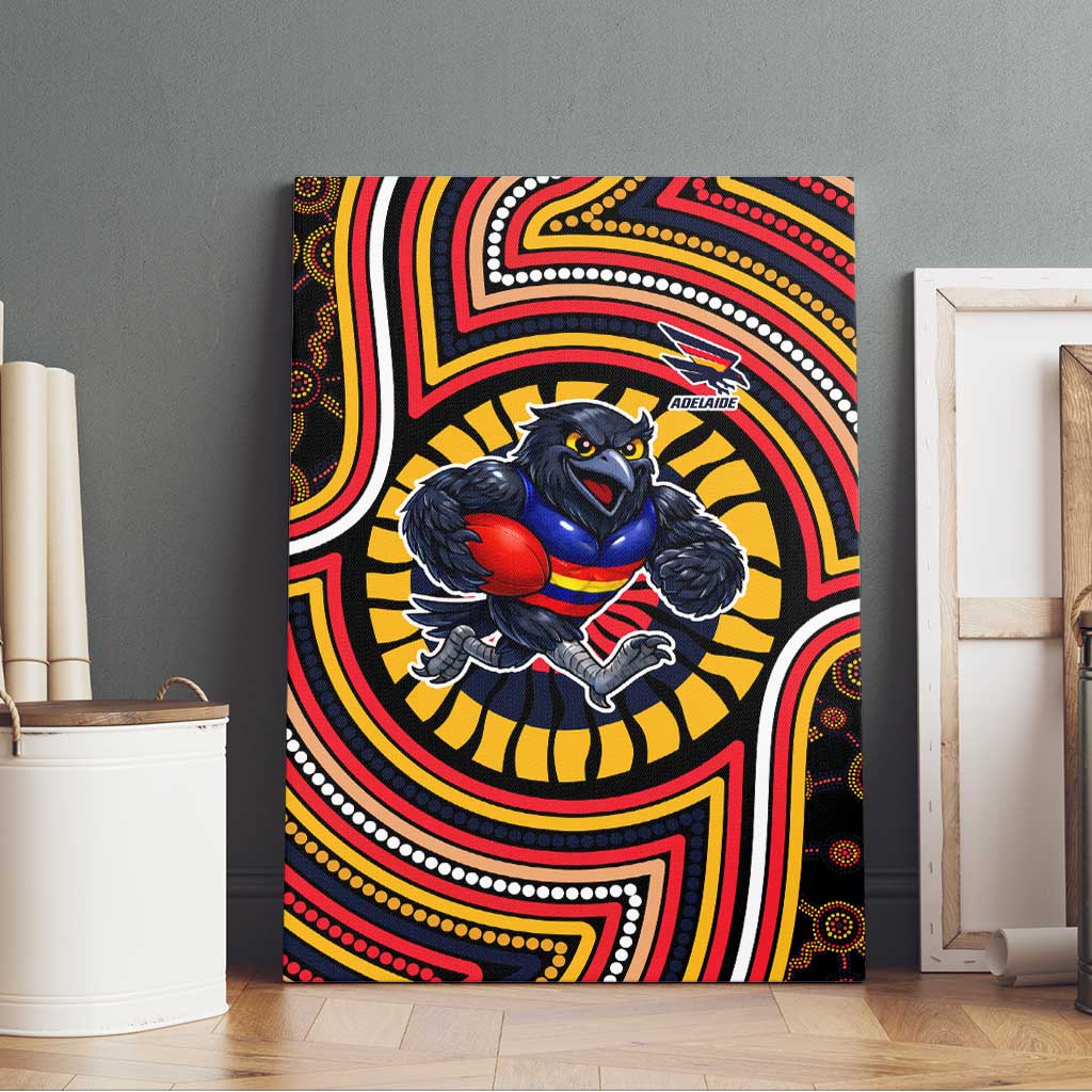 Adelaide Crows Canvas Wall Art Indigenous Monochrome Dot Art Mascot Style