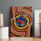 Adelaide Crows Canvas Wall Art Indigenous Monochrome Dot Art Mascot Style