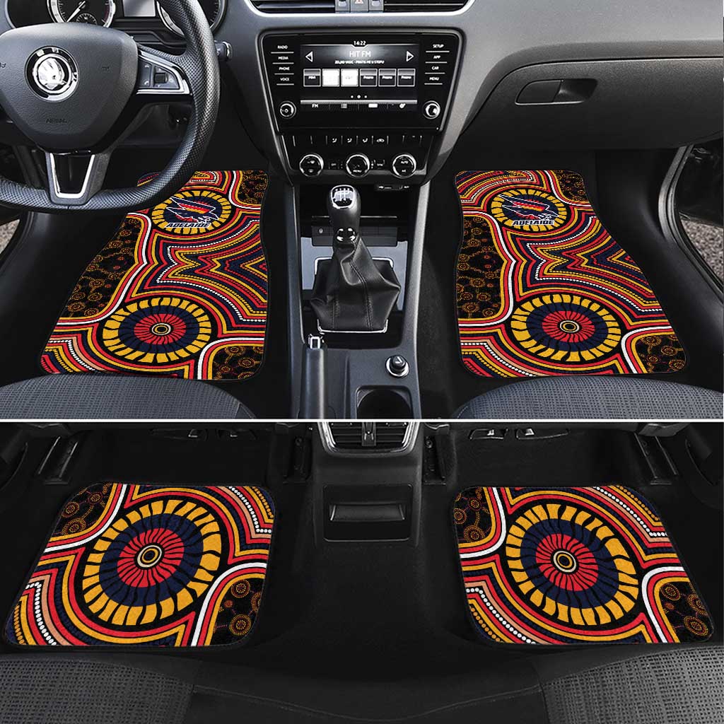 Adelaide Crows Car Mats Indigenous Monochrome Dot Art Mascot Style