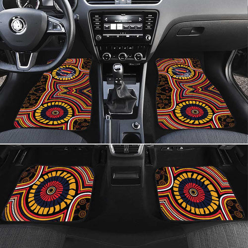 Adelaide Crows Car Mats Indigenous Monochrome Dot Art Mascot Style