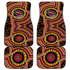 Adelaide Crows Car Mats Indigenous Monochrome Dot Art Mascot Style