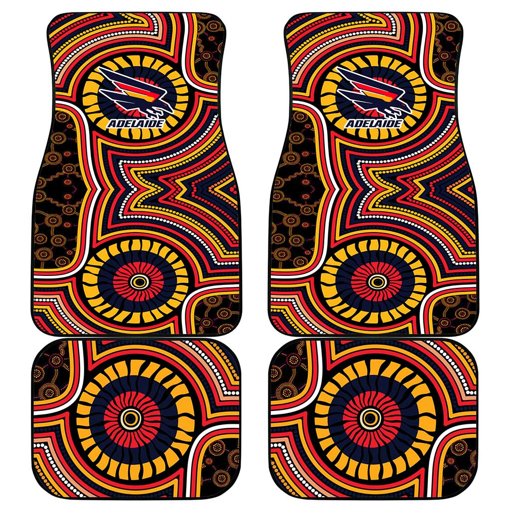 Adelaide Crows Car Mats Indigenous Monochrome Dot Art Mascot Style
