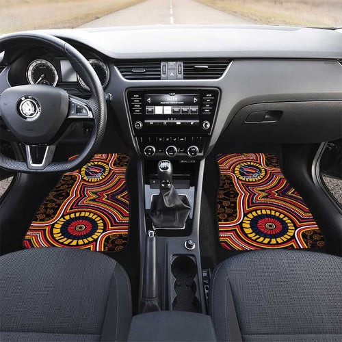 Adelaide Crows Car Mats Indigenous Monochrome Dot Art Mascot Style