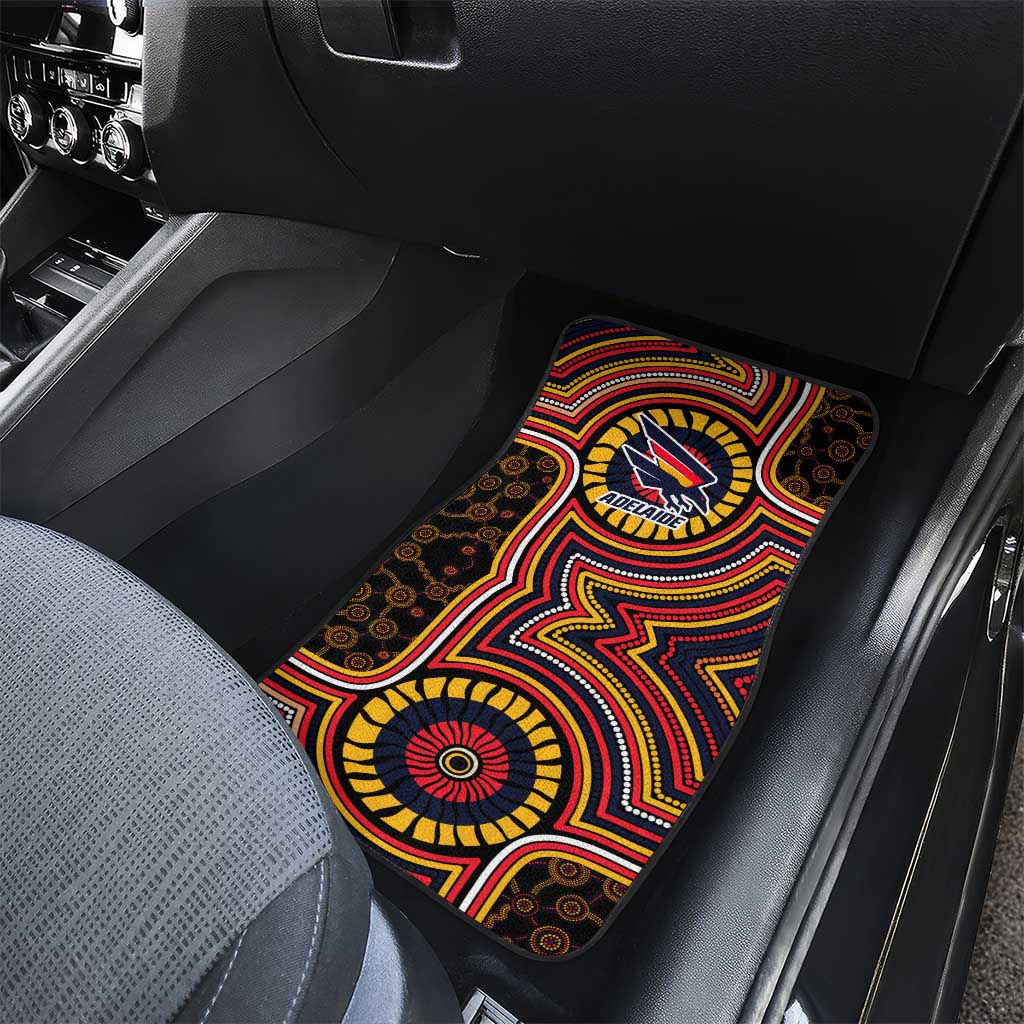 Adelaide Crows Car Mats Indigenous Monochrome Dot Art Mascot Style