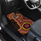Adelaide Crows Car Mats Indigenous Monochrome Dot Art Mascot Style