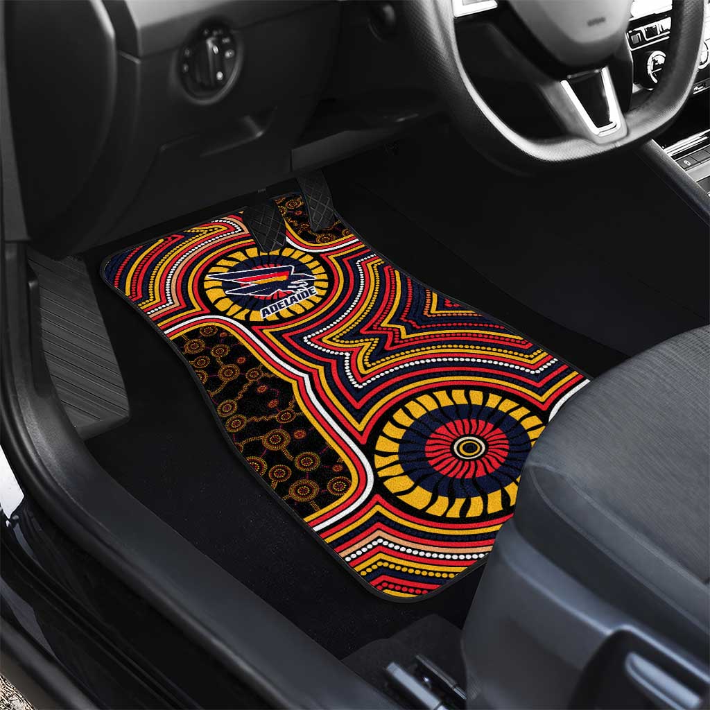 Adelaide Crows Car Mats Indigenous Monochrome Dot Art Mascot Style