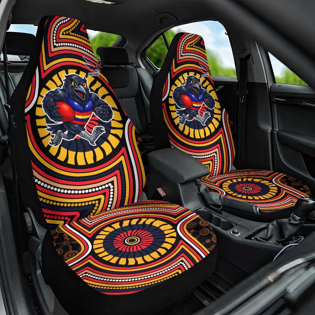 Adelaide Crows Car Seat Cover Indigenous Monochrome Dot Art Mascot Style