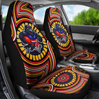 Adelaide Crows Car Seat Cover Indigenous Monochrome Dot Art Mascot Style