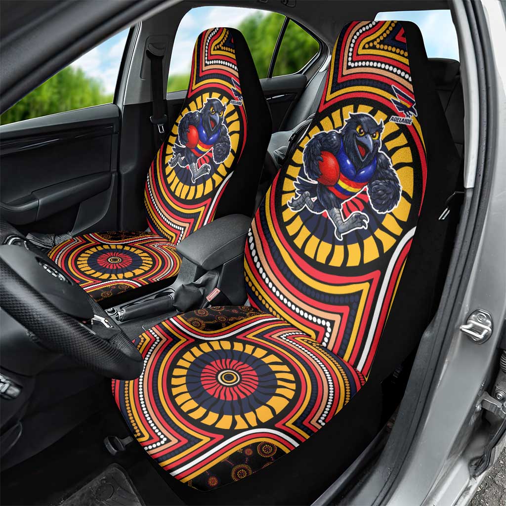 Adelaide Crows Car Seat Cover Indigenous Monochrome Dot Art Mascot Style