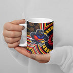 Adelaide Crows Ceramic Mug Indigenous Monochrome Dot Art Mascot Style