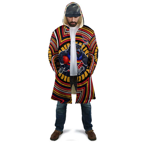 Adelaide Crows Cloak Indigenous Monochrome Dot Art Mascot Style