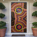 Adelaide Crows Door Cover Indigenous Monochrome Dot Art Mascot Style
