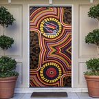 Adelaide Crows Door Cover Indigenous Monochrome Dot Art Mascot Style