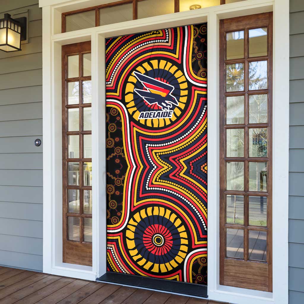 Adelaide Crows Door Cover Indigenous Monochrome Dot Art Mascot Style