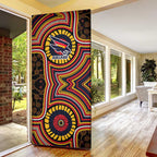Adelaide Crows Door Cover Indigenous Monochrome Dot Art Mascot Style