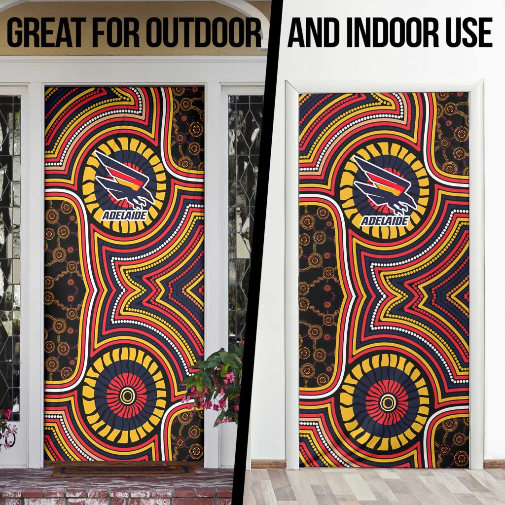 Adelaide Crows Door Cover Indigenous Monochrome Dot Art Mascot Style