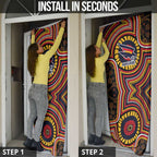Adelaide Crows Door Cover Indigenous Monochrome Dot Art Mascot Style