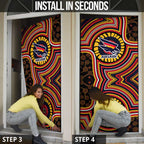 Adelaide Crows Door Cover Indigenous Monochrome Dot Art Mascot Style