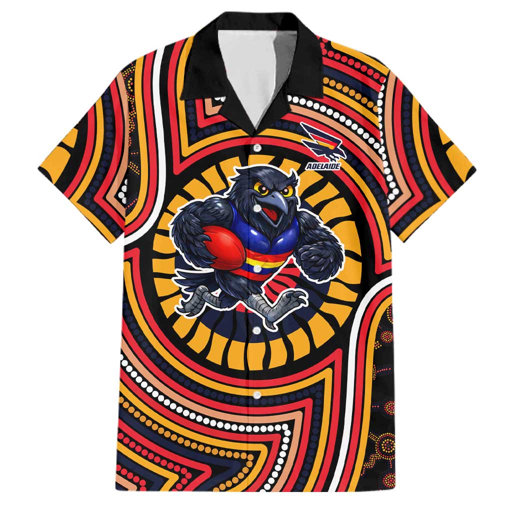 Adelaide Crows Family Matching Mermaid Dress and Hawaiian Shirt Indigenous Monochrome Dot Art Mascot Style
