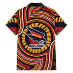 Adelaide Crows Family Matching Mermaid Dress and Hawaiian Shirt Indigenous Monochrome Dot Art Mascot Style