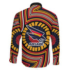 Adelaide Crows Family Matching Mermaid Dress and Hawaiian Shirt Indigenous Monochrome Dot Art Mascot Style