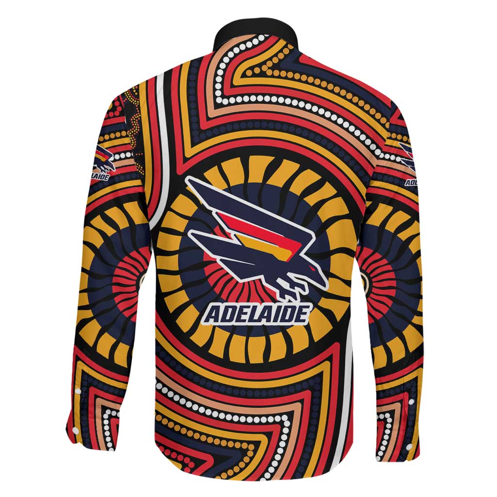 Adelaide Crows Family Matching Short Sleeve Bodycon Dress and Hawaiian Shirt Indigenous Monochrome Dot Art Mascot Style
