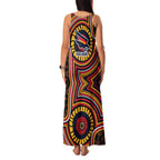 Adelaide Crows Family Matching Tank Maxi Dress and Hawaiian Shirt Indigenous Monochrome Dot Art Mascot Style
